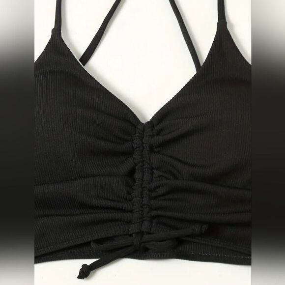 Ribbed drawstring two-piece Swimsuit sz Large - Picture 6 of 11